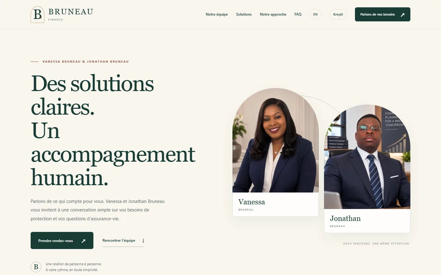 Aperçu du site Bruneau Finance