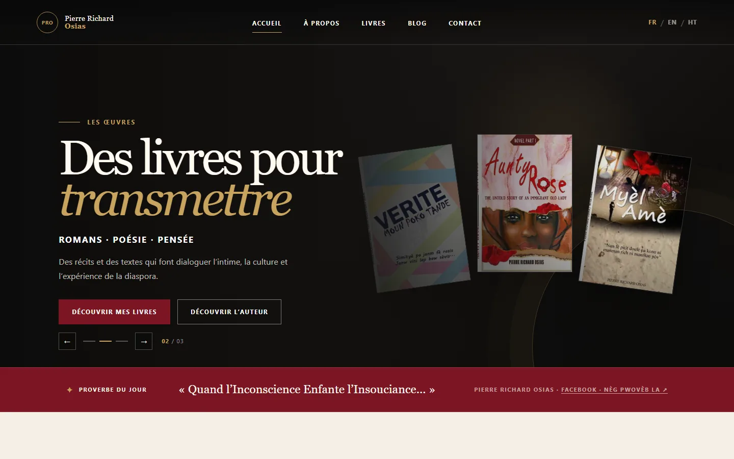 Aperçu du site Pierre Richard Osias